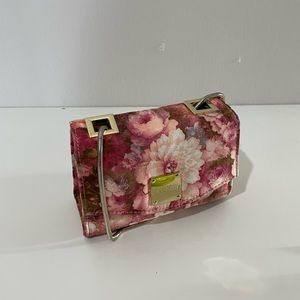 Red Pink Flower Cross Body Bag Vintage